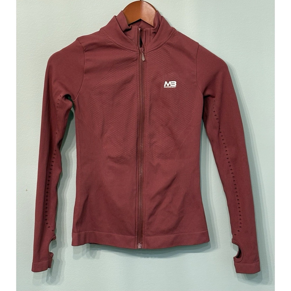 Woman's Minibeast Very Small To Small Mauve, Full Zip Athletic Jacket